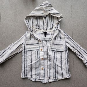 Art Class toddler lightweight button down hooded shirt shacket 18m